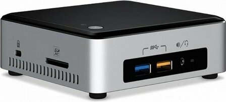 Intel NUC6I3SYK 2.3GHz i3-6100U BGA1356 UCFF Zwart, Zilver