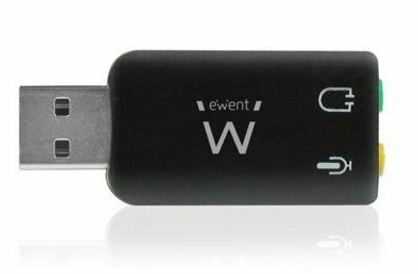 *Ewent geluidskaart: 5.1 ch, USB 1.1/2.0, 2 x 3.5 mm, Black
