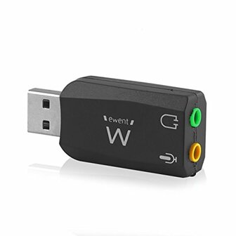 *Ewent geluidskaart: 5.1 ch, USB 1.1/2.0, 2 x 3.5 mm, Black