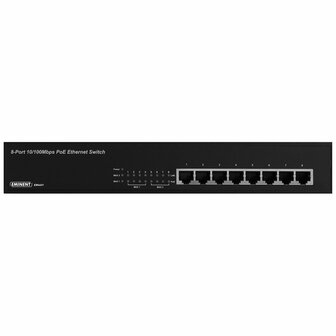 Eminent EM4431 Unmanaged Fast Ethernet (10/100) Power over Ethernet (PoE) Zwart netwerk-switch