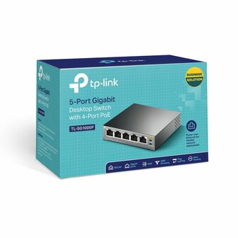 TP-LINK TL-SG1005P Unmanaged Gigabit Ethernet (10/100/1000) Power over Ethernet (PoE) Zwart