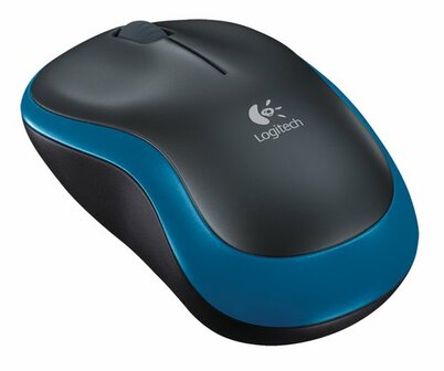 Logitech M185 | Ambidextrous Draadloze Muis | RF-Draadloos | 1000 DPI | Zwart/Blauw