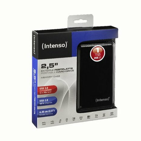 Intenso Memory Case 2.5" USB 3.2, 1TB externe harde schijf 1024 GB Zwart