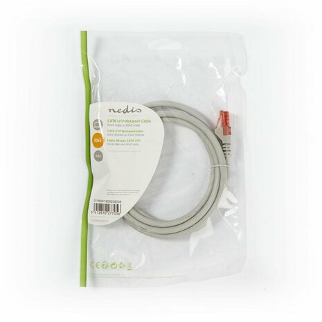 Nedis netwerkkabel | Cat6 | U/UTP (UTP) | 1,5 m | Grijs | CCGP85200GY15