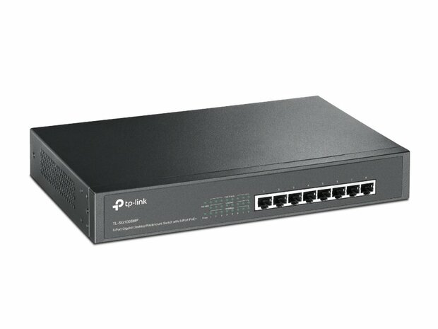 TP-LINK TL-SG1008MP Unmanaged Gigabit Ethernet (10/100/1000) Power over Ethernet (PoE) Zwart