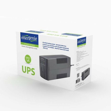 EnerGenie EG-UPS-B650 | 650 VA | 2 Schuko-uitgangen | AVR Spanningstabilisatie | Bescherming tegen Stroompieken