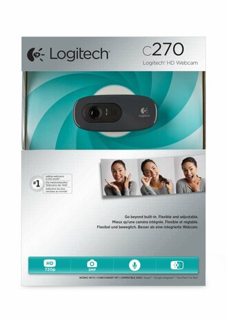 Logitech C270 webcam 3 MP 1280 x 720 Pixels USB 2.0 Zwart