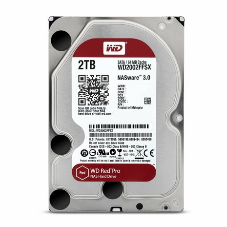 Western Digital Red Pro NAS HDD 3.5" | 2TB SATA III | 7200RPM