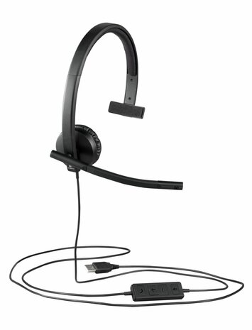 Logitech H570e | Bedraade On-ear Mono Headset | USB-A | Zwart
