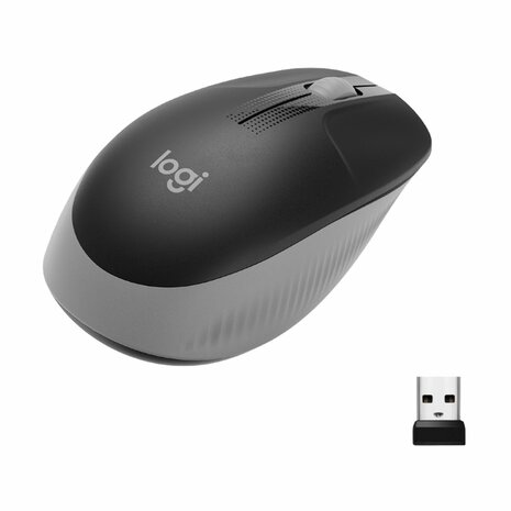 Logitech M190 | Ambidextrous Draadloze Muis | RF-Draadloos | 1000 DPI | Grijs