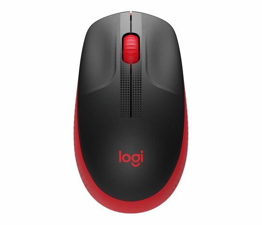 Logitech M190 | Ambidextrous Draadloze Muis | RF-Draadloos | 1000 DPI | Zwart/Rood