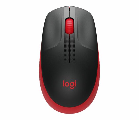 Logitech M190 | Ambidextrous Draadloze Muis | RF-Draadloos | 1000 DPI | Zwart/Rood