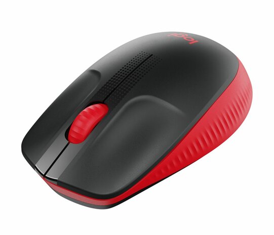 Logitech M190 | Ambidextrous Draadloze Muis | RF-Draadloos | 1000 DPI | Zwart/Rood