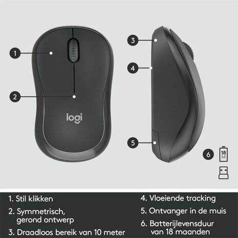 Logitech MK295 Silent | Draadloze Muis en Toetsenbordcombo | QWERTY