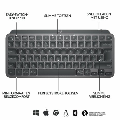 Logitech MX Keys Mini | Minimalist Wireless Illuminated Keyboard