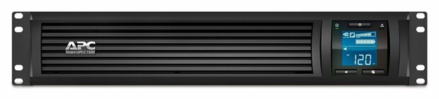 APC Smart-UPS C SMC1500I-2UC | 1500 VA / 900 W | 2U Rackmount | 4x IEC C13 Stopcontacten | Zuivere Sinusgolf | AVR Spanningsregeling | LCD-scherm | SmartConnect