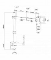  flat panel bureau steun 68,6 cm (27") Klem Zwart