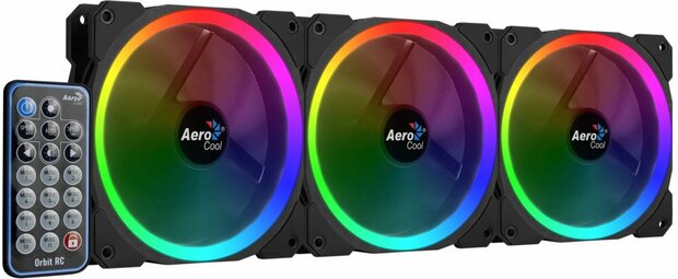 Aerocool Orbit RC 3x120MM RGB/GAMING +Remote 14.1dB