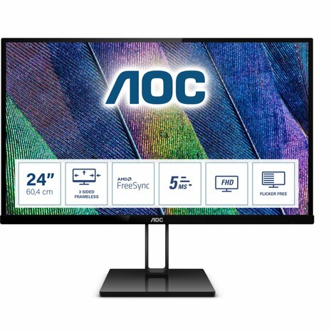 AOC 24V2Q 23,8" | 1920x1080 Full HD IPS | 75Hz | Ultra Slim Bezel | 99% sRGB | Flicker-Free Technologie | Monitor