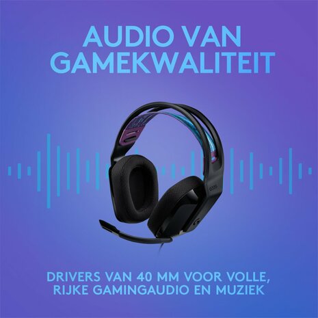 Logitech G335 | On-Ear Gaming Headset 3,5mm Connector | Zwart