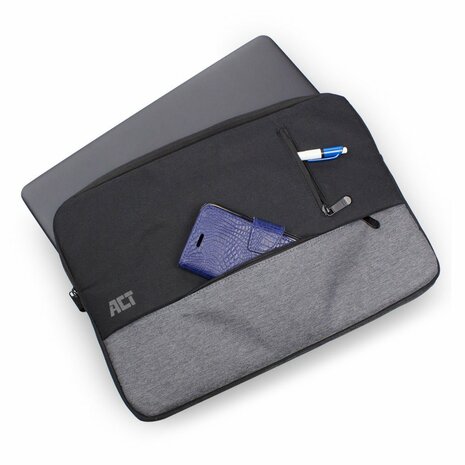 ACT AC8545 15.6" Laptop Sleeve | Zwart/Grijs