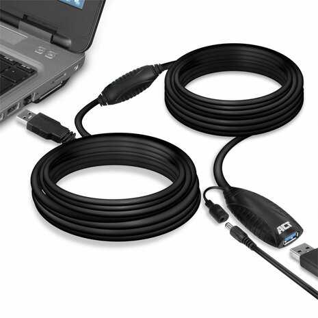 ACT AC6110 | USB 2.0 Booster | 10m | Zwart