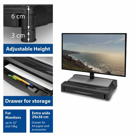 ACT AC8210 | Monitor Standaard | Tot 32" | Max 10kg | 1 Monitor