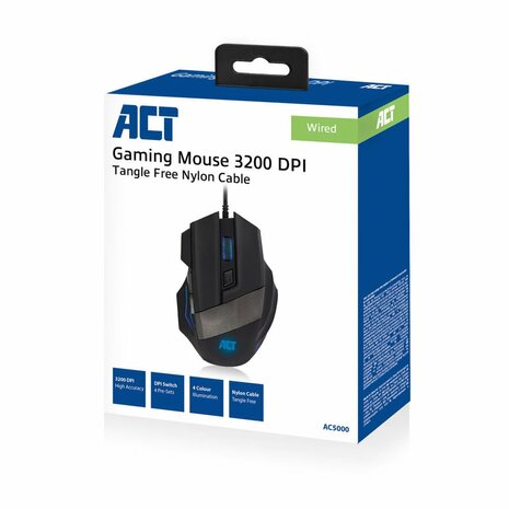 ACT AC5000 | Bedrade Gaming Muis | USB-A | 3200 DPI | Zwart