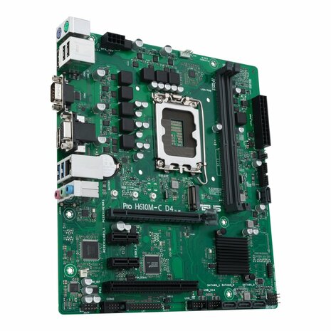 ASUS PRO H610M-C D4-CSM | Socket LGA 1700 | Intel H610 | 2xDDR4 | Micro-ATX | Moederbord