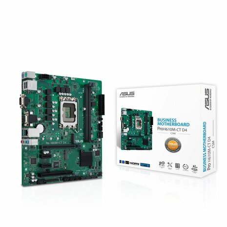ASUS PRO H610M-C D4-CSM | Socket LGA 1700 | Intel H610 | 2xDDR4 | Micro-ATX | Moederbord
