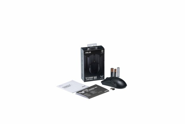 ASUS TUF Gaming M4 | Draadloze Gaming Muis | RF-Draadloos + Bluetooth | 12.000 DPI | Zwart