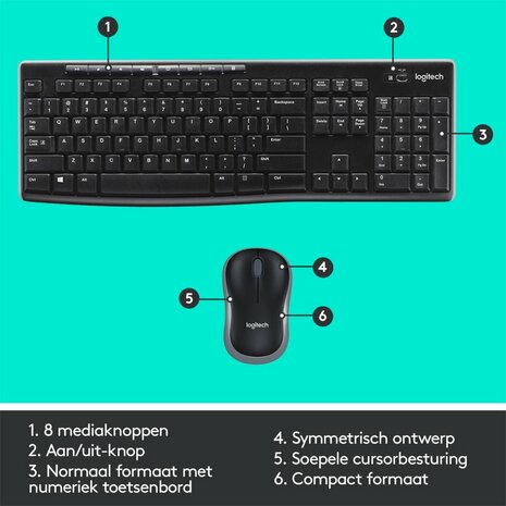QWERTZ | Logitech MK270 | Draadloze Muis en Toetsenbordcombo | QWERTZ