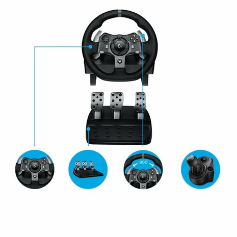 Logitech G G920 Driving Force Zwart USB 2.0 Stuurwiel + pedalen Analoog/digitaal PC, Xbox One, Xbox Series S, Xbox Series X