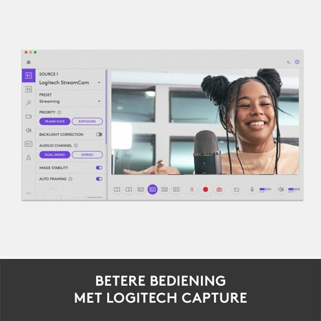 Logitech StreamCam | 1080p 60FPS USB-C Webcam met Microfoon | Wit