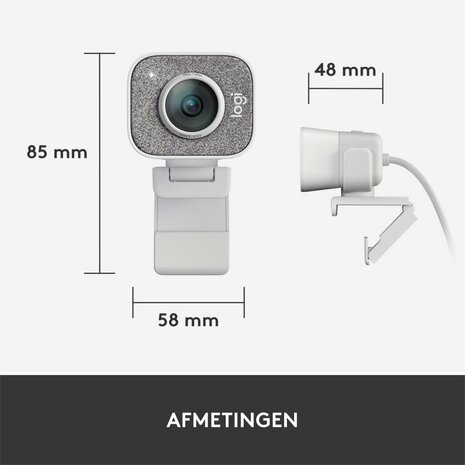 Logitech StreamCam | 1080p 60FPS USB-C Webcam met Microfoon | Wit