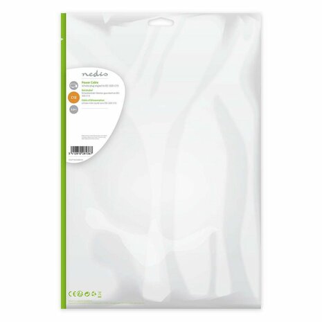 Nedis CEGP10000BK50 | 5 m Stroomkabel | Type F (CEE 7/7) Male naar IEC C13 | Zwart | 10A / 250V | PVC