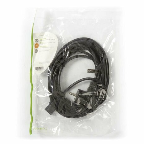 Nedis CEGP10000BK50 | 5 m Stroomkabel | Type F (CEE 7/7) Male naar IEC C13 | Zwart | 10A / 250V | PVC