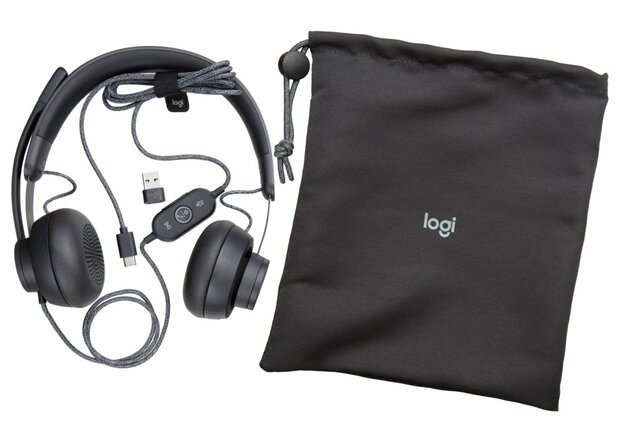 Logitech Zone Headset Bedraad Hoofdband Oproepen/muziek USB Type-C Grafiet