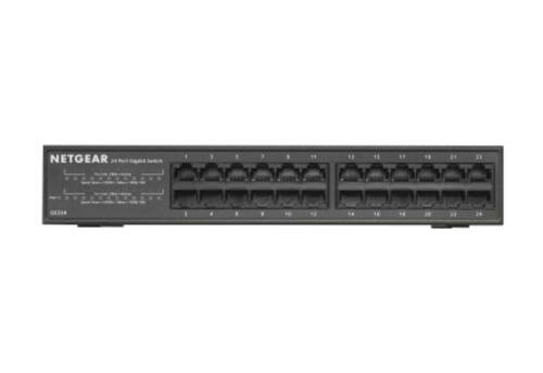 NETGEAR GS324 | 24-Poorts Unmanaged Gigabit Switch | Ventilatorloos | Rackmount | Zwart