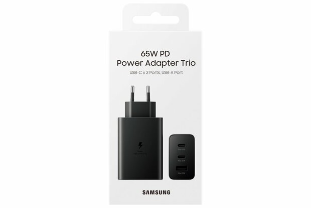 Samsung EP-T6530 | Oplader 65W | 2x USB-C & 1x USB-A | Zwart