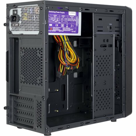 Inter-Tech MA-01 Micro Blue Light | Micro Tower Case | 500 Watt Voeding | Zwart