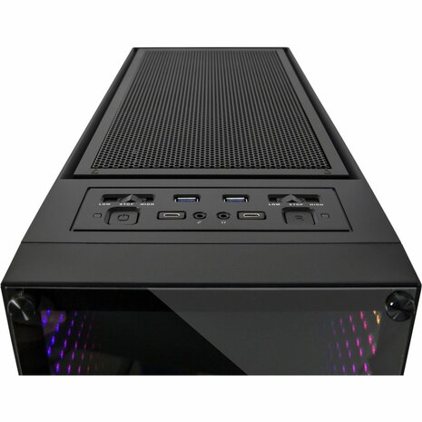 Inter-Tech X-908 Infini2 | Infinity Mirror | Tower Case | USB-C | Zwart