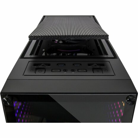 Inter-Tech X-908 Infini2 | Infinity Mirror | Tower Case | USB-C | Zwart