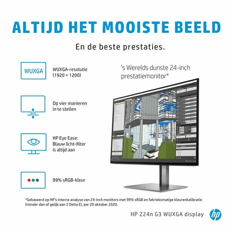 HP Z24n G3 24" | 1920x1200 WUXGA IPS | Edge-Lit LED | 60Hz | Monitor