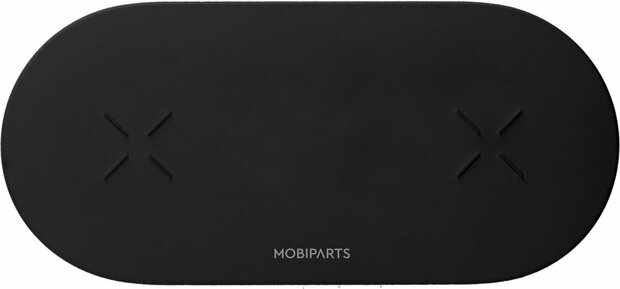 Mobiparts Dual Fast Wireless Charging Pad | Draadloze Oplader 10W Qi | Zwart