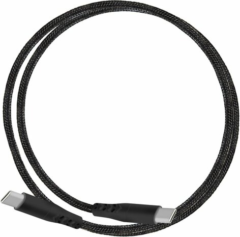 Mobiparts | USB-C naar USB-C Gevlochten Kabel | 2A | 1m | Zwart