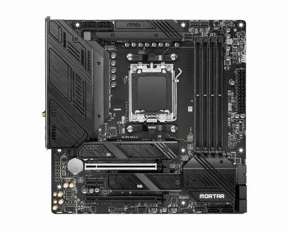 MSI MAG B650M Mortar WIFI | Socket AM5 | AMD B650 | 4xDDR5 | Micro-ATX | Moederbord