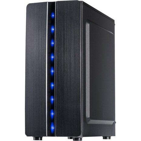 Inter-Tech Thunder Blue Light | Midi Tower Case | Zwart