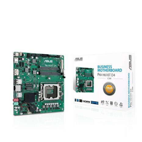 ASUS Pro H610T D4-CSM | Socket LGA 1700 | Intel H610 | 2xDDR4 | Mini-ITX | Moederbord