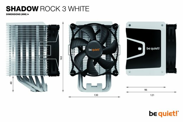 be quiet! Shadow Rock 3 White Processor Koeler 12 cm Wit 1 stuk(s)